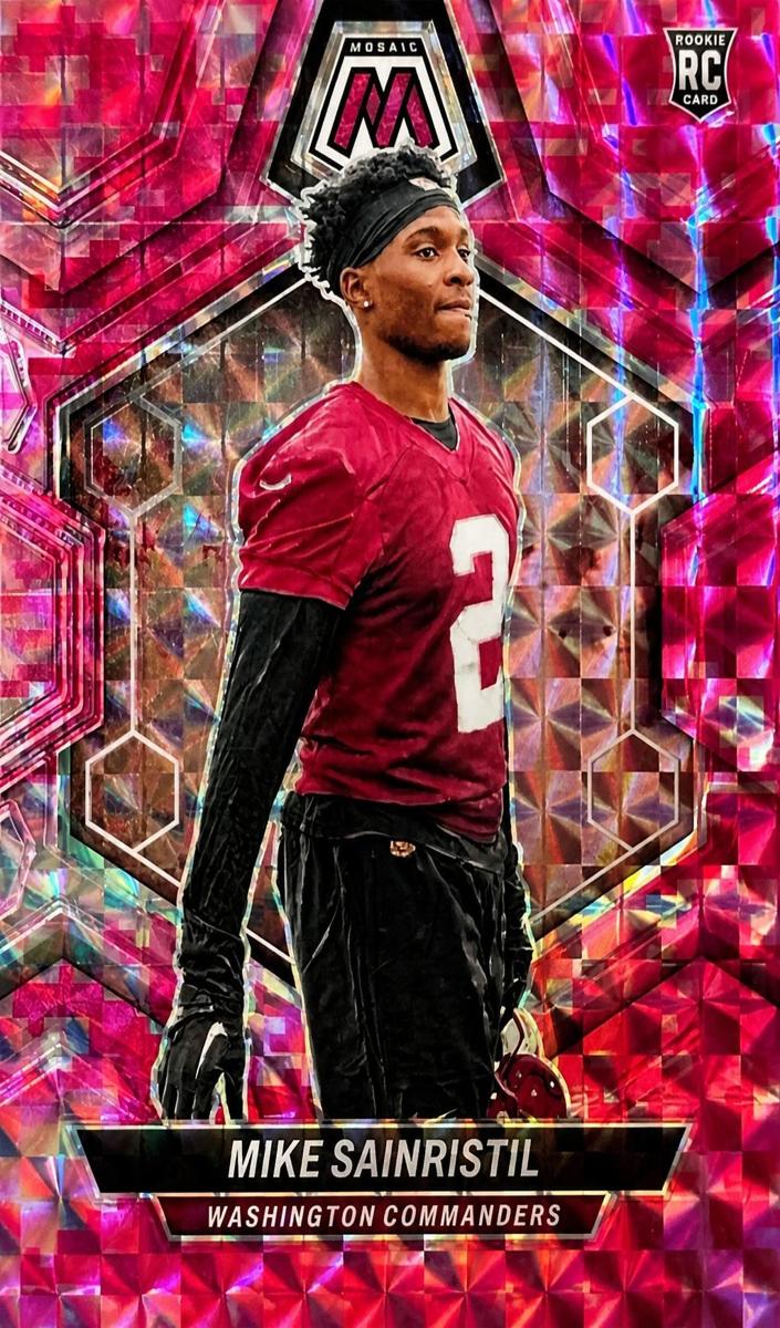 2024 Panini Mosaic Football Camo Pink Mike Sainristil #349