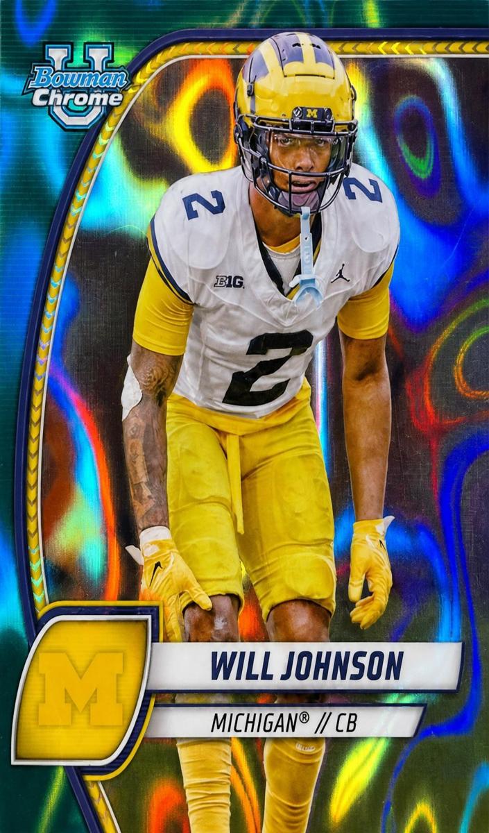 2024 Bowman Chrome University Football Green Lava Refractor Will Johnson #183