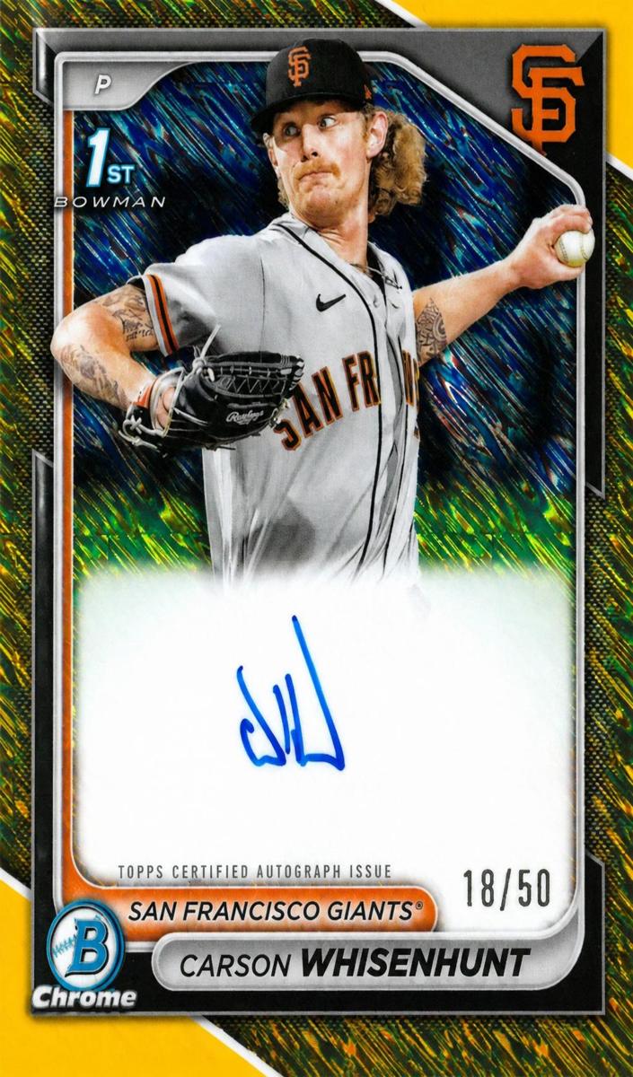 2024 Bowman Chrome Prospects Baseball Gold Shimmer Carson Whisenhunt #CPA-CW