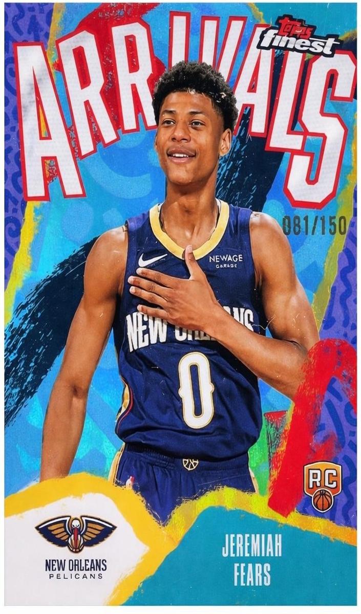 2025 Topps Finest Basketball Sky Blue Refractor Jeremiah Fears #A-7