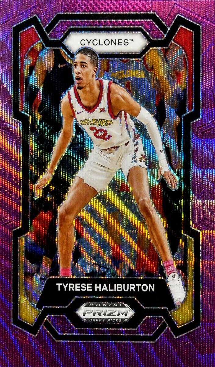 2024 Panini Prizm Draft Picks Basketball Purple Wave Tyrese Haliburton #65