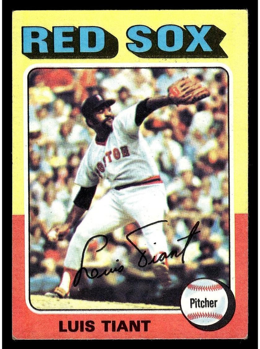 1975 Topps Mini Baseball Luis Tiant #430 PSA 8
