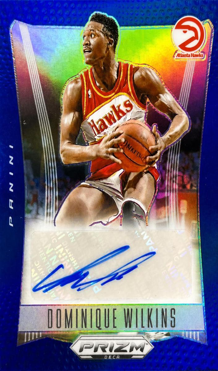 2023 Panini Prizm Deca Basketball Blue Dominique Wilkins #DS-DOM PSA 10