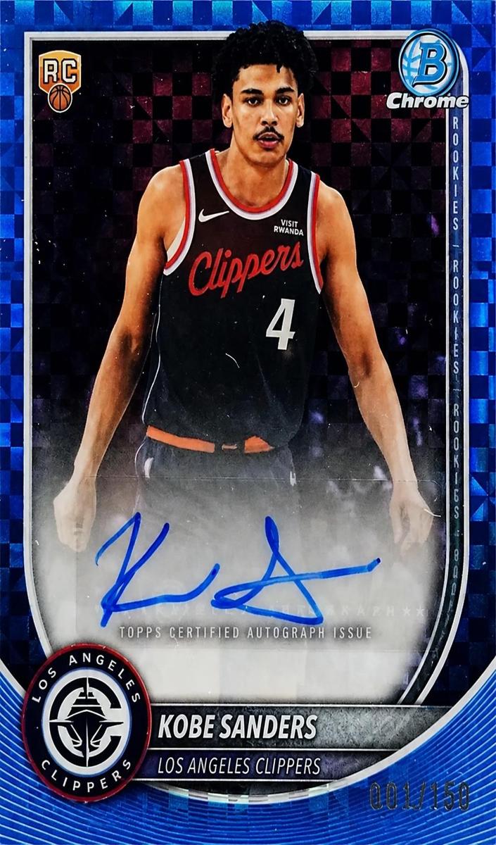 2025 Bowman Basketball Blue X-Fractor Kobe Sanders #BCA-KS