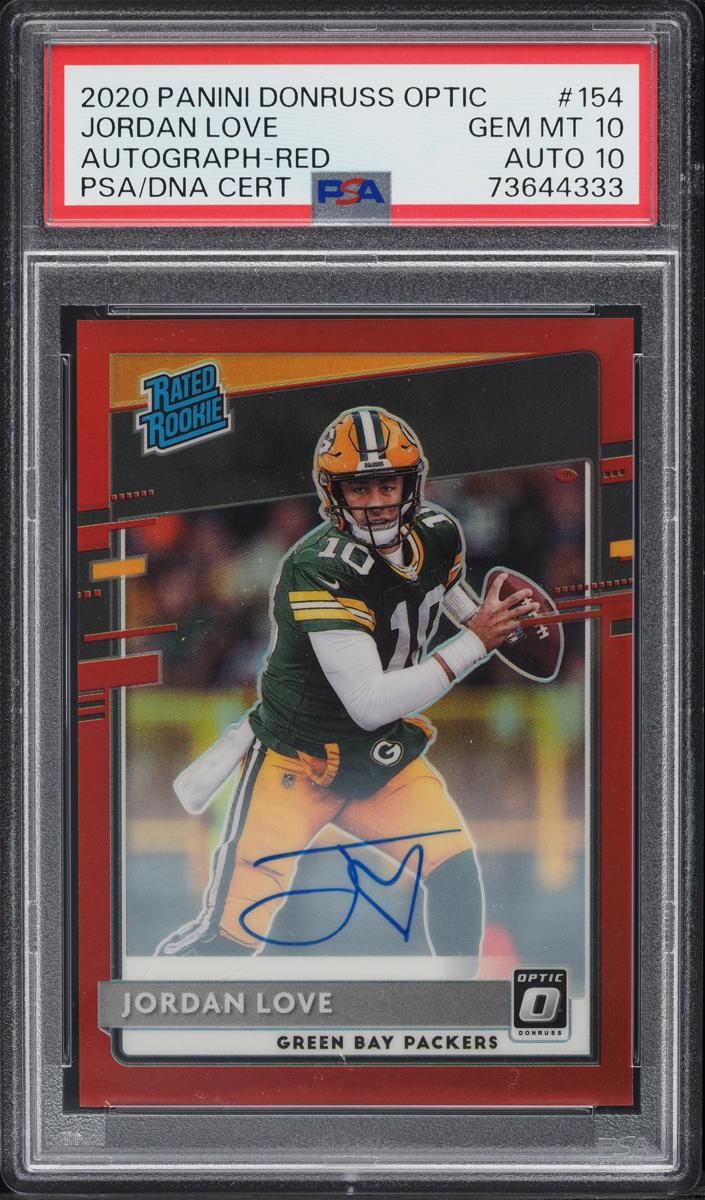 2020 Donruss Optic Football Red Jordan Love #154 PSA 9