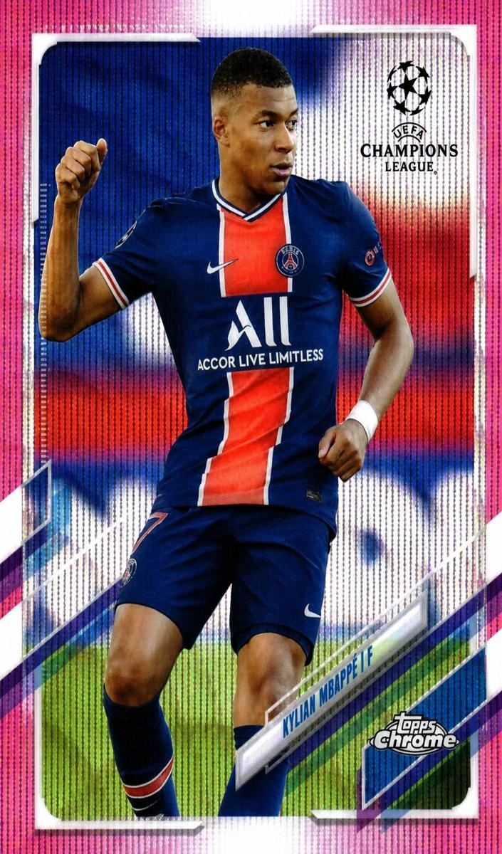 2020 Topps Chrome UEFA Champions League Soccer Pink X-Fractor Kylian Mbappe #95 SGC 9.5