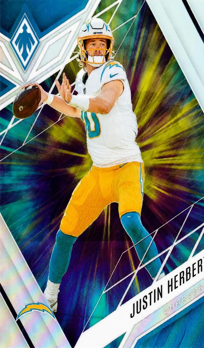 2022 Panini Phoenix Football Color Burst Justin Herbert #49 PSA 9
