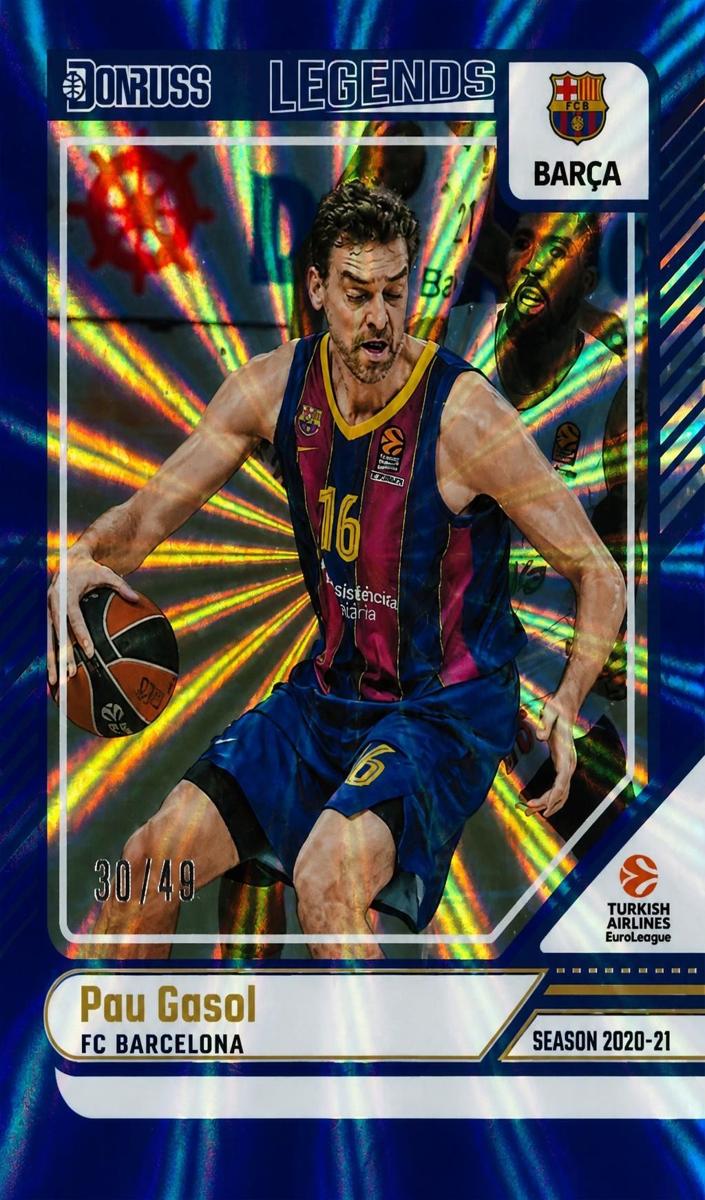 2024 Donruss Turkish Airlines EuroLeague Basketball Holo Blue Laser Pau Gasol #163