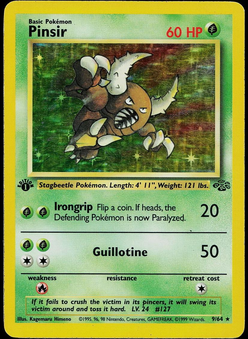 1999 Pokemon Jungle 1st Edition Pinsir #9 PSA 8