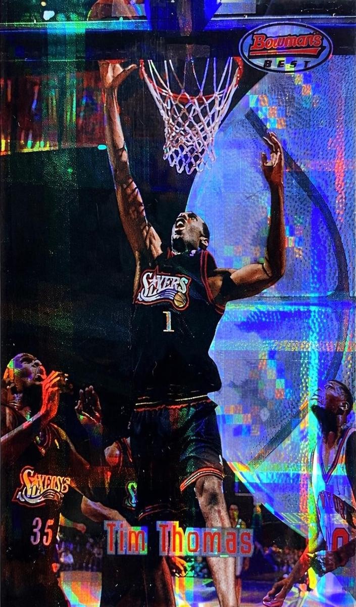 1997 Bowman's Best Basketball Atomic Refractor Tim Thomas #117