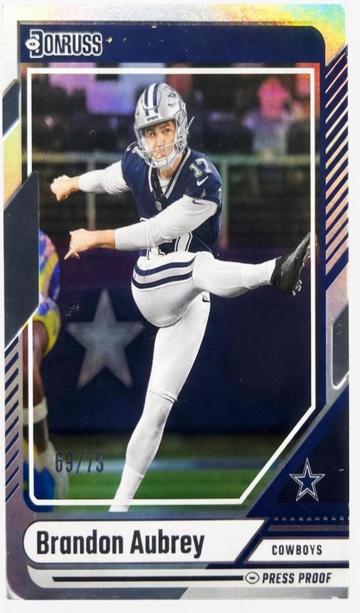 2024 Panini Donruss Football Press Proof Silver Die-Cut Brandon Aubrey #268