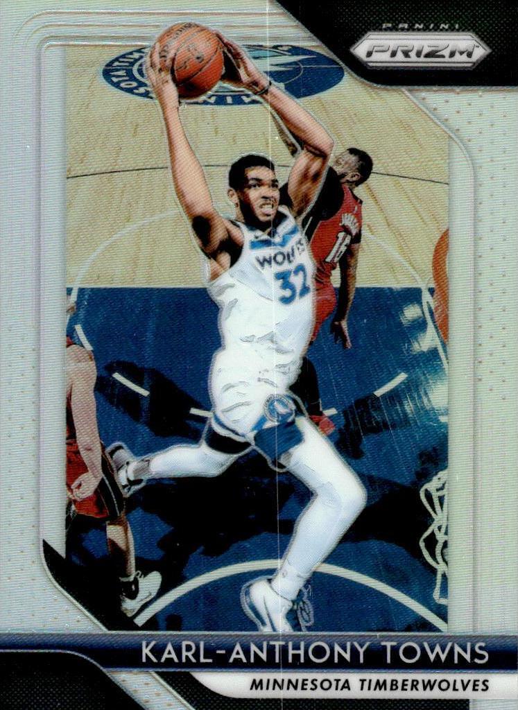 2018 Panini Prizm Basketball Prizms Silver Karl-Anthony Towns #107 PSA 9