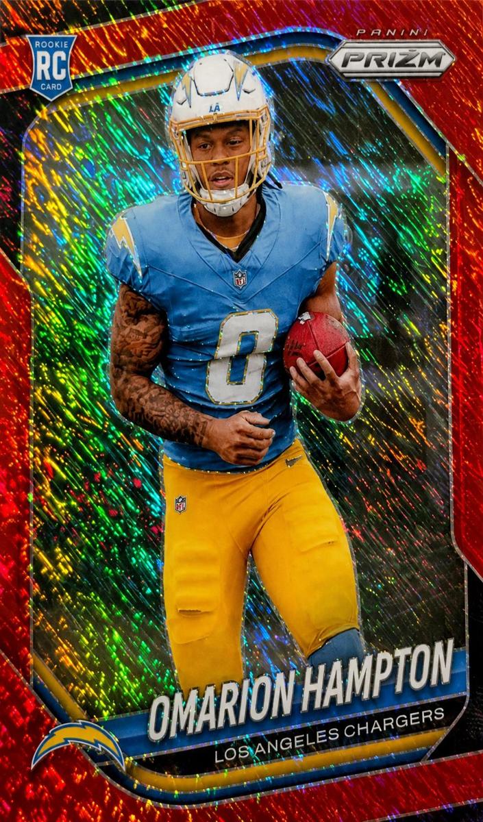 2025 Panini Prizm Football Red Shimmer Omarion Hampton #355