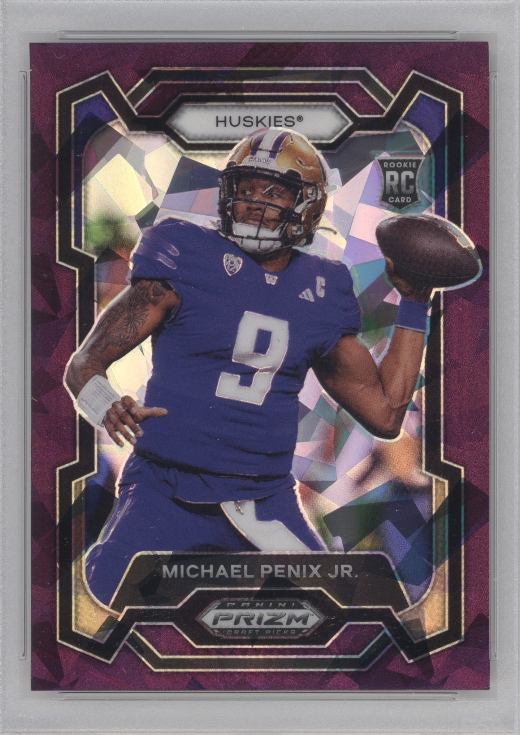 2024 Panini Prizm Draft Picks Football Purple Ice Michael Penix Jr. #101 PSA 10