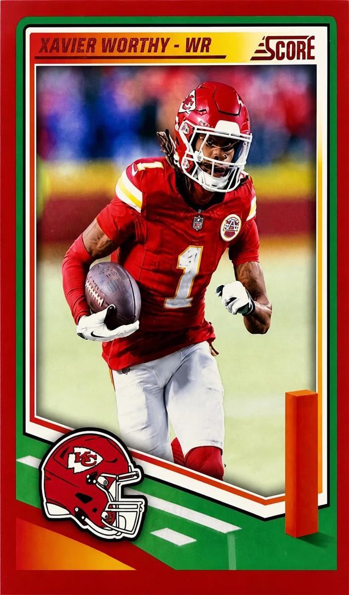 2025 Panini Score Football Red Xavier Worthy #237