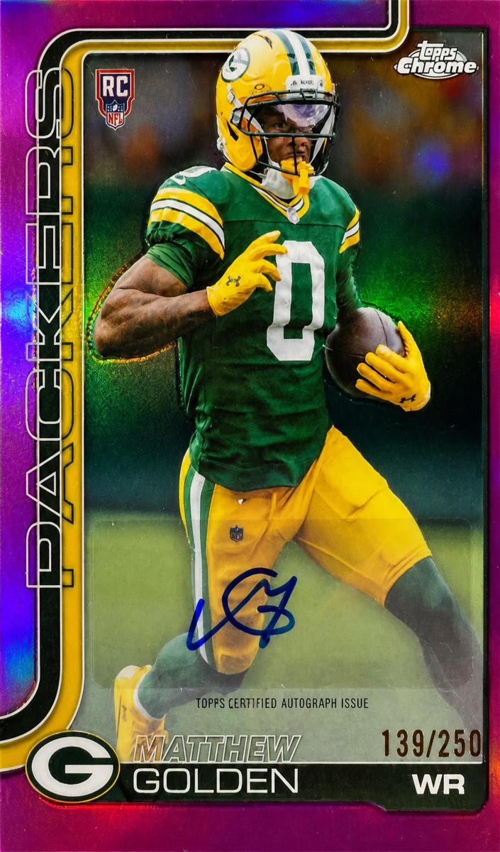 2025 Topps Chrome Football Pink Refractor Matthew Golden #RA-MGO