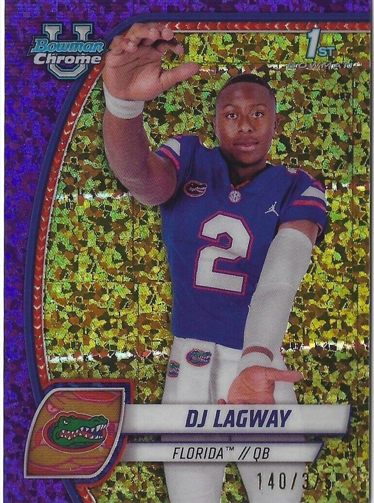 2024 Bowman Chrome University Football Purple Mini Diamond Refractor DJ Lagway #63