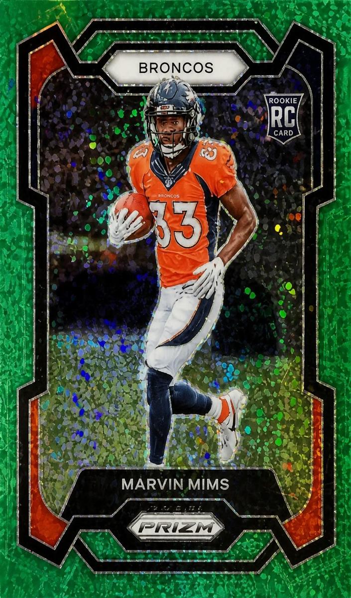 2023 Panini Prizm Football Green Sparkle Marvin Mims #327