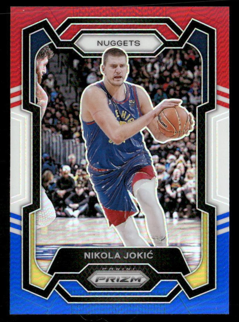 2023 Panini Prizm Basketball Red White and Blue Nikola Jokic #17 PSA 9