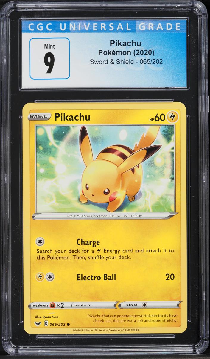 2020 Pokemon Sword & Shield Pikachu #65 CGC 9