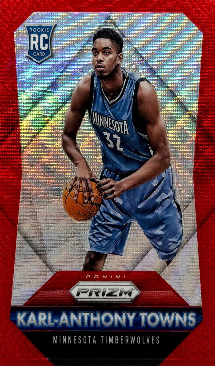 2015 Panini Prizm Basketball Ruby Wave Prizms Karl-Anthony Towns #328 PSA 10