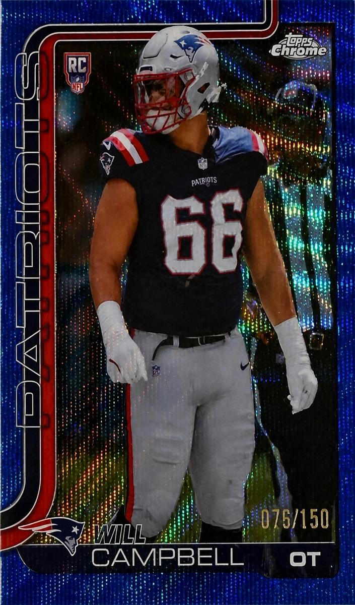 2025 Topps Chrome Football Blue Wave Refractor Will Campbell #379