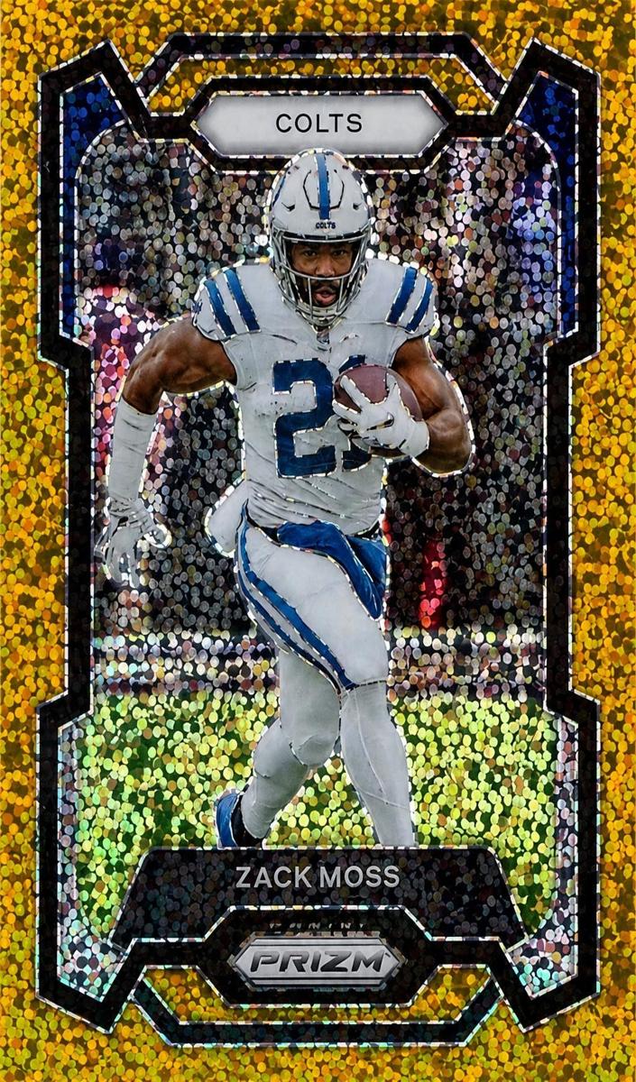 2023 Panini Prizm Football Gold Sparkle Zack Moss #132