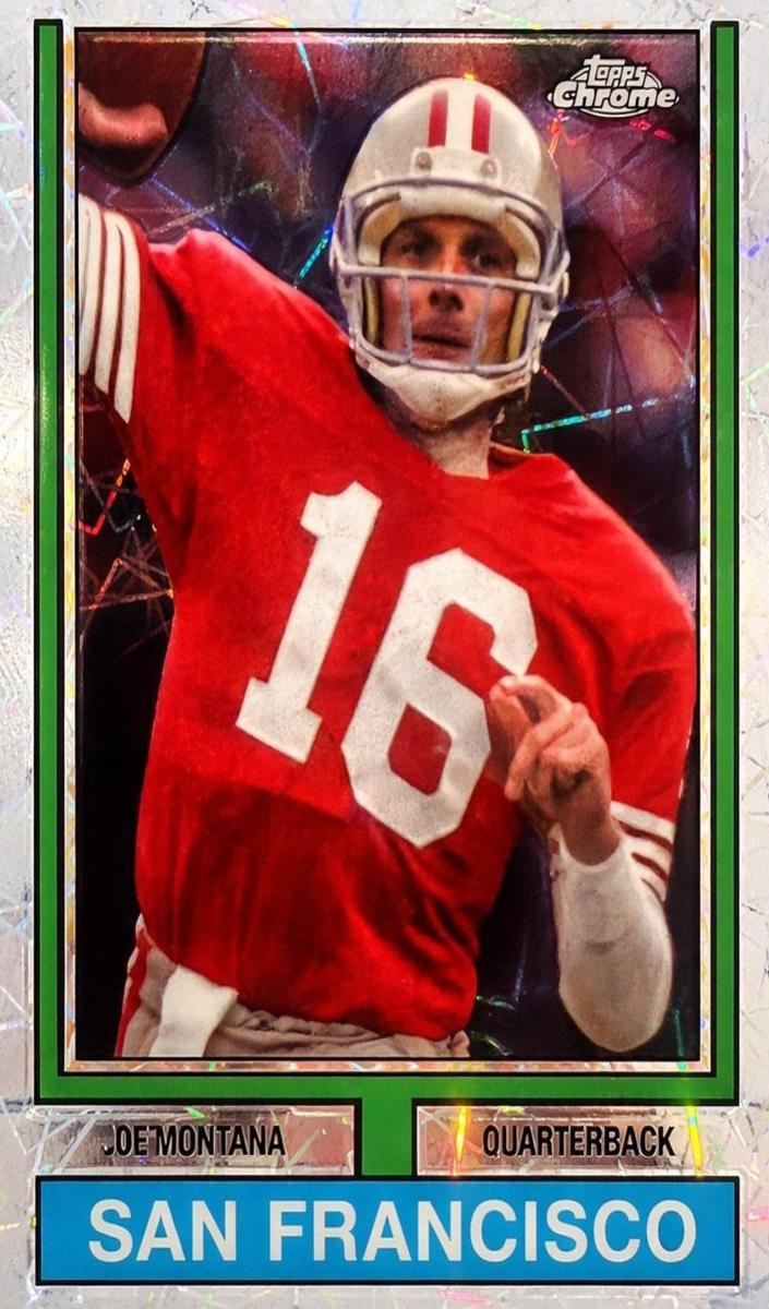2024 Topps Chrome Football Lazer Refractor Joe Montana #74TF-18