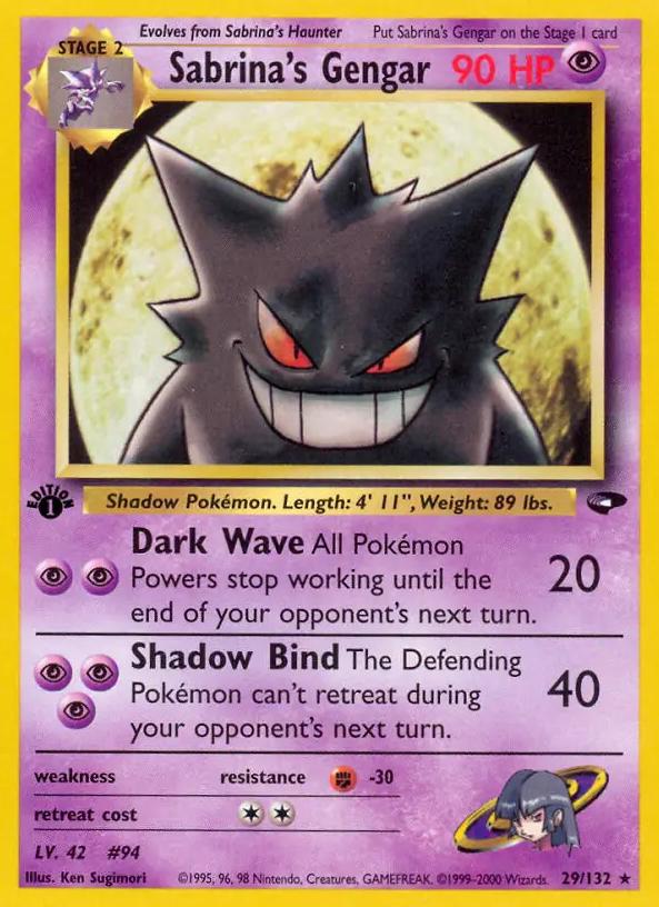 2000 Pokemon Gym Challenge 1st Edition Sabrina's Gengar #29