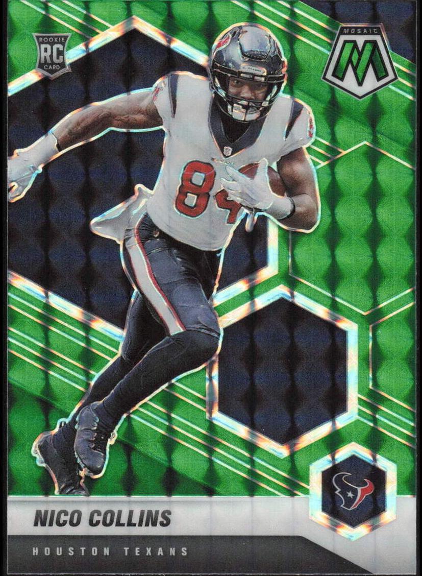 2021 Panini Mosaic Football Green Nico Collins #330 PSA 7.5