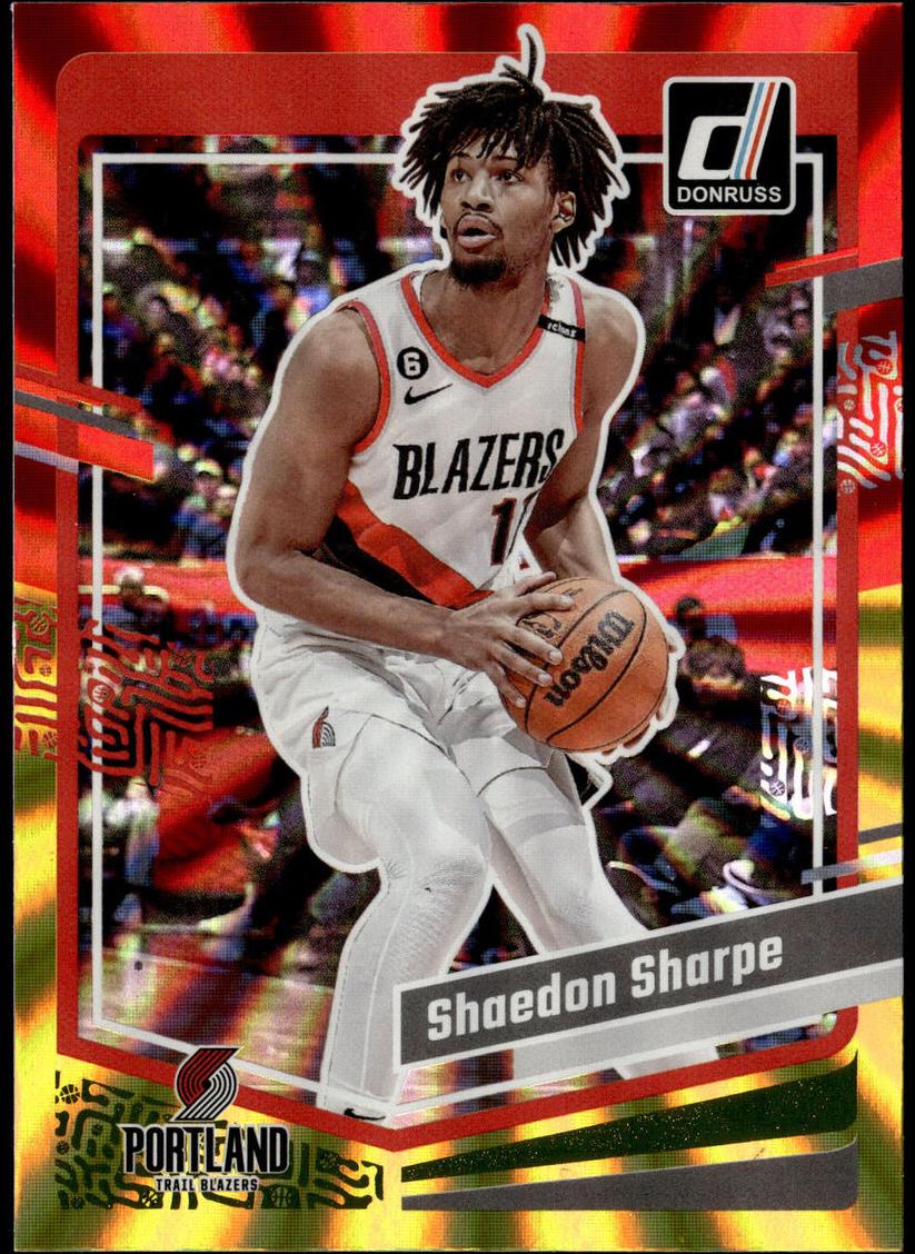 2023 Panini Donruss Basketball Red and Gold Laser Shaedon Sharpe #124