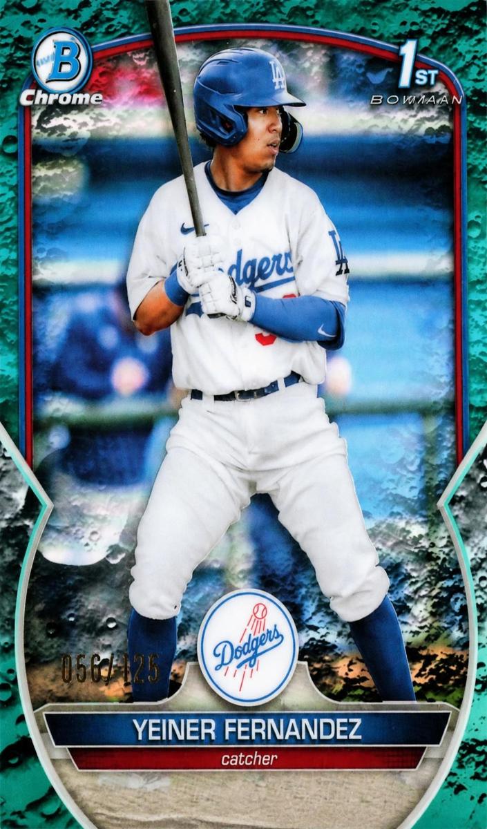 2023 Bowman Chrome Prospects Baseball Aqua Lunar Crater Yeiner Fernandez #BCP-138 PSA 9