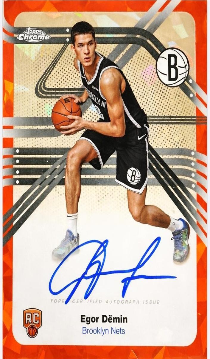 2025 Topps Chrome Basketball Orange Refractor Egor Demin #TCAR-ED