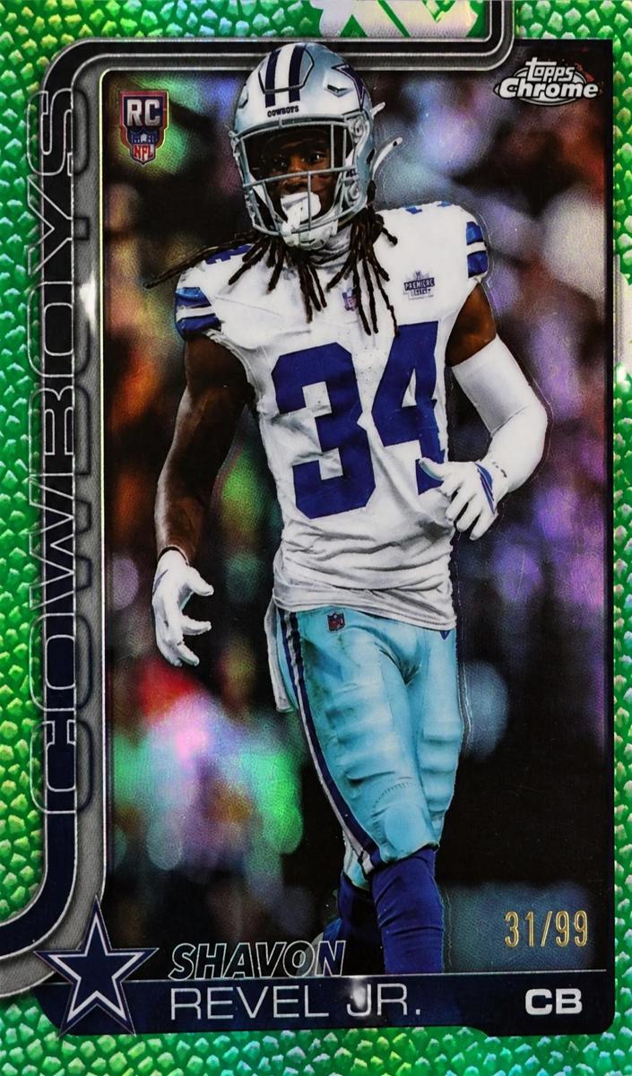 2025 Topps Chrome Football Football Leather Green Refractor Shavon Revel Jr. #301