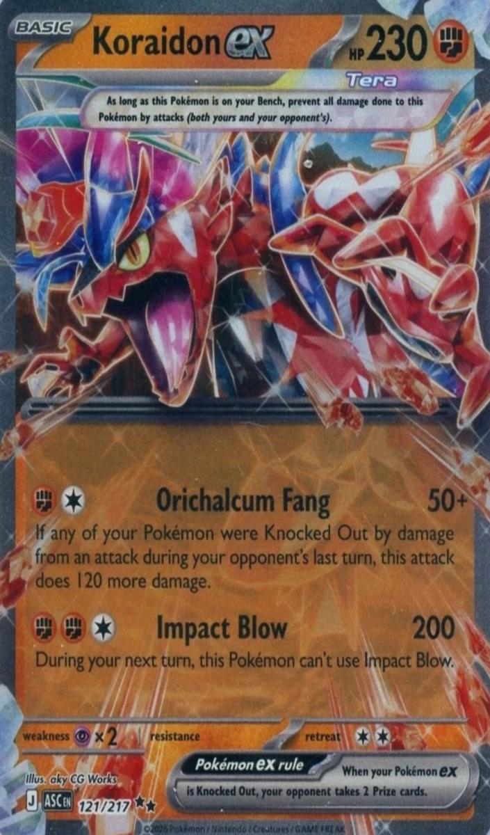 2026 Pokemon Mega Evolution Ascended Heroes Koraidon EX #121