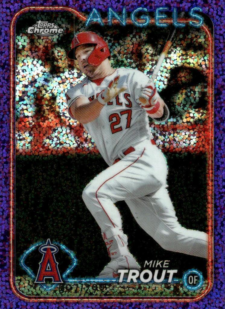 2024 Topps Chrome Baseball Purple Speckle Mike Trout #200 PSA 10