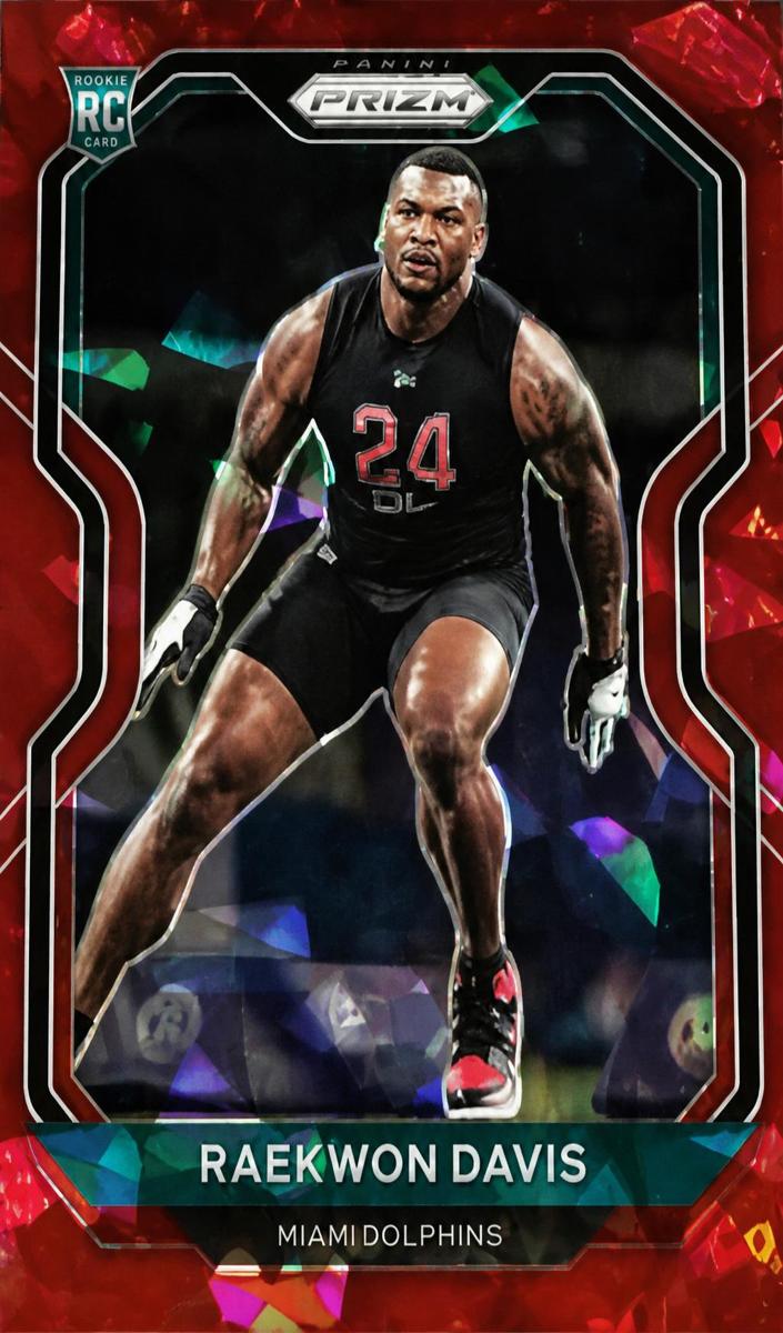 2020 Panini Prizm Football Red Ice Prizm Raekwon Davis #341
