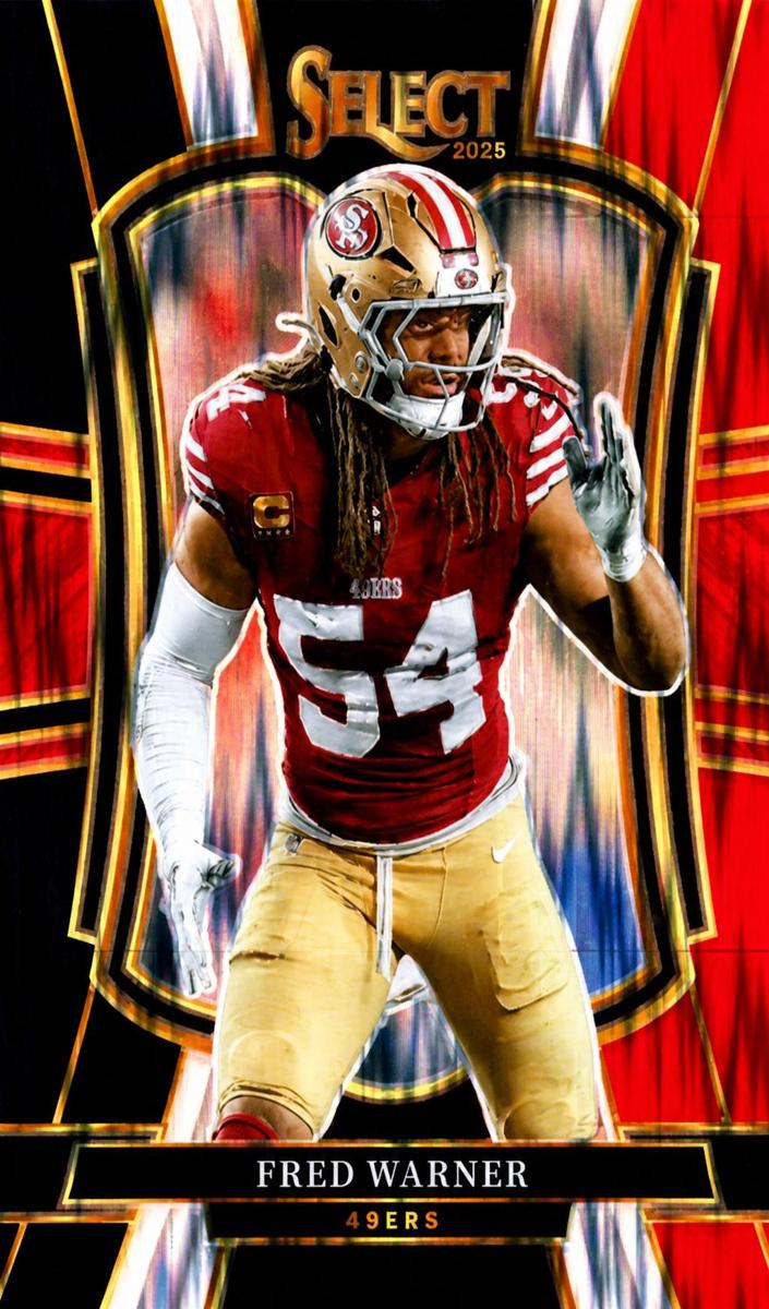 2025 Panini Select Football Black and Red Shock Fred Warner #118