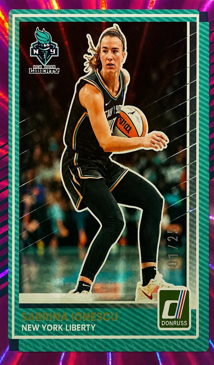 2025 Panini Donruss WNBA Basketball Pink Laser Sabrina Ionescu #83 PSA 10