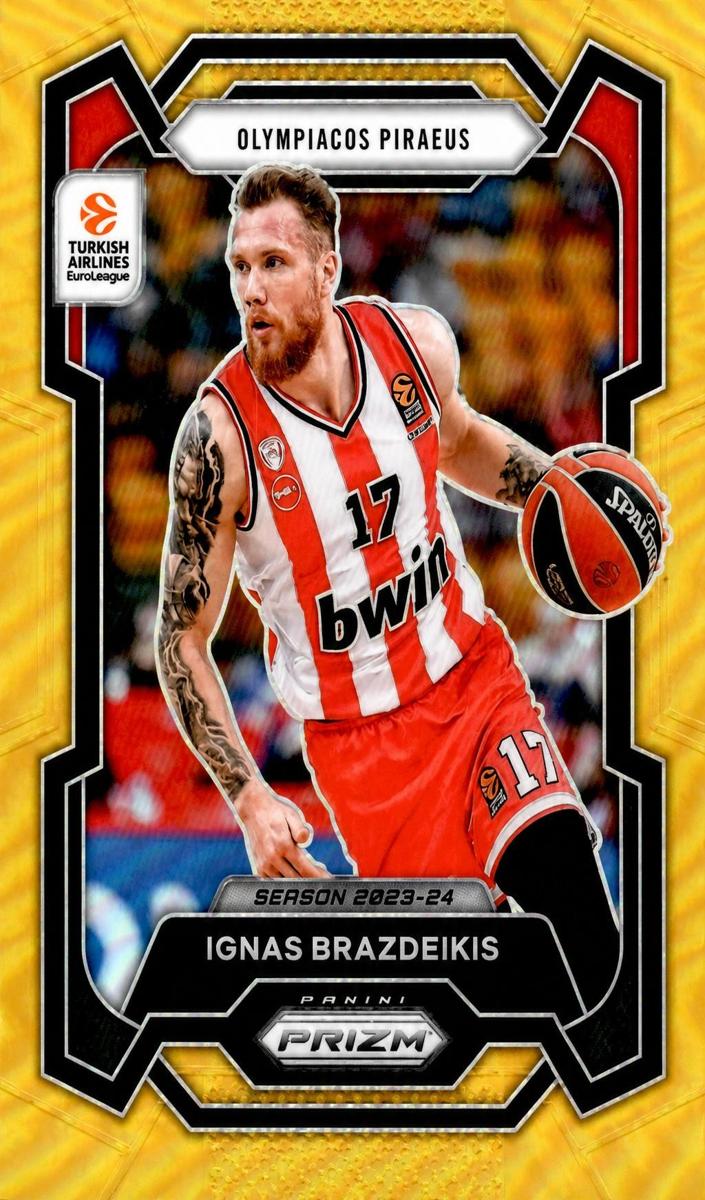 2023 Panini Prizm Turkish Airlines EuroLeague Basketball Gold Ignas Brazdeikis #112