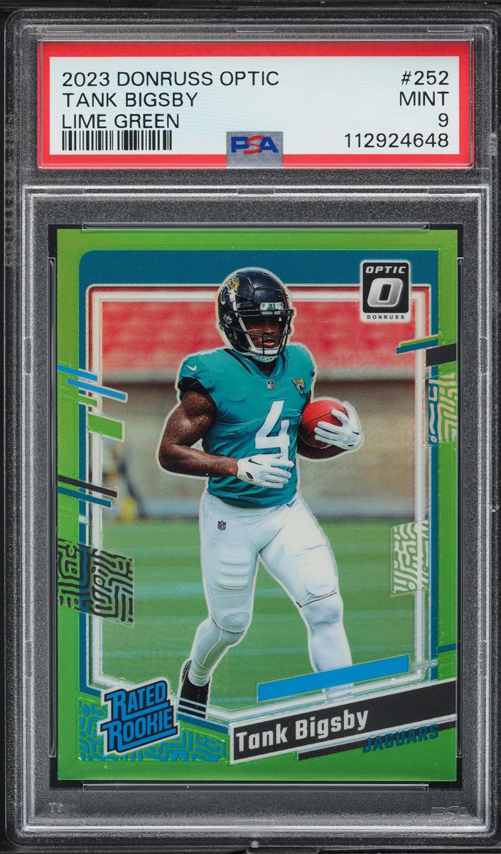 2023 Donruss Optic Football Lime Green Tank Bigsby #252 PSA 8.5