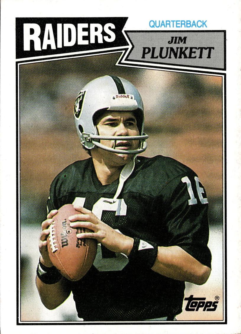 1987 Topps Football Jim Plunkett #214 PSA 9