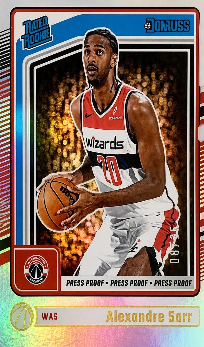2024 Panini Donruss Basketball Press Proof Gold Die-Cut Alexandre Sarr #215