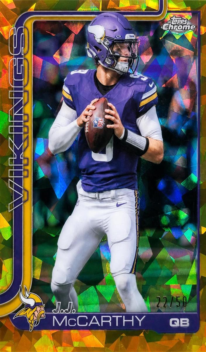 2025 Topps Chrome Sapphire Football Gold J.J. McCarthy #199