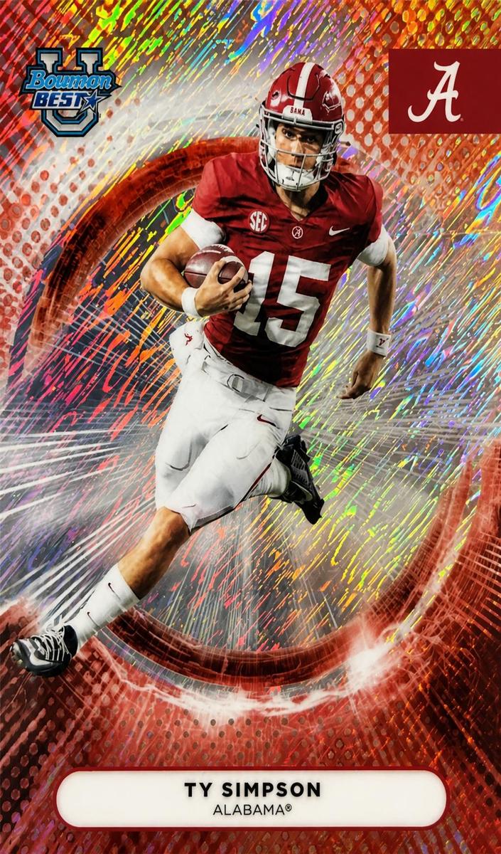 2025 Bowman Best University Football Shimmer Refractor Ty Simpson #24