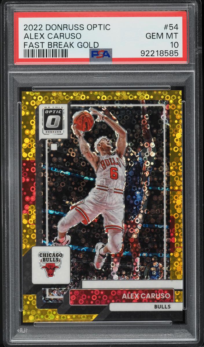 2022 Donruss Optic Basketball Fast Break Gold Alex Caruso #54 PSA 9