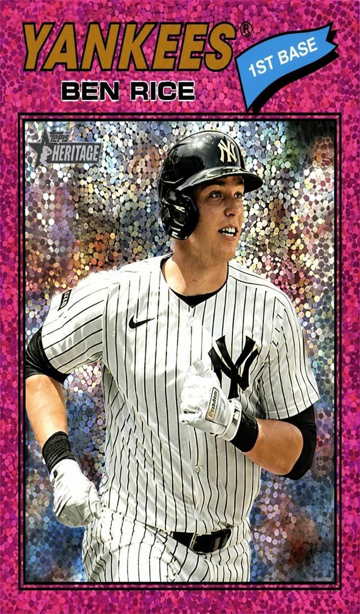 2026 Topps Heritage Baseball Pink Sparkle Refractor Ben Rice #189