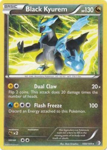 2012 Pokemon Black & White Boundaries Crossed Black Kyurem #100