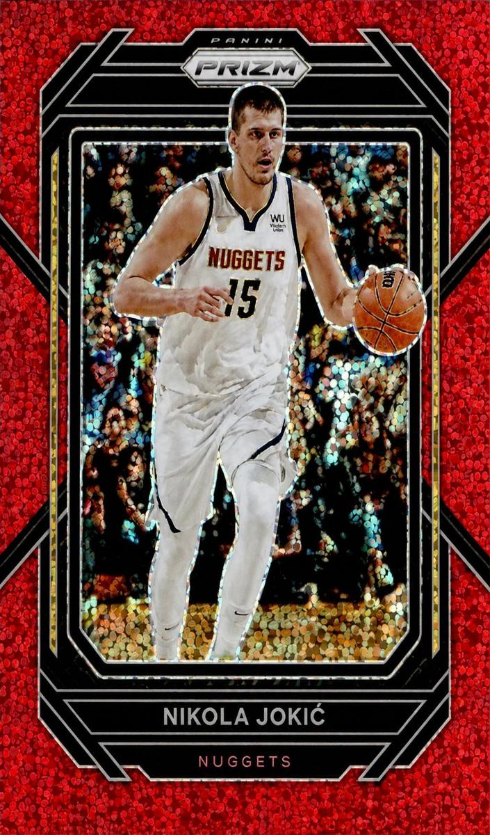 2022 Panini Prizm Basketball Red Sparkle Nikola Jokic #39 PSA 9