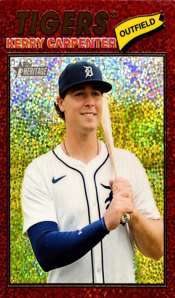 2026 Topps Heritage Baseball Burgundy Sparkle Refractor Kerry Carpenter #343